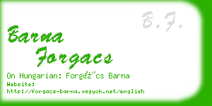 barna forgacs business card